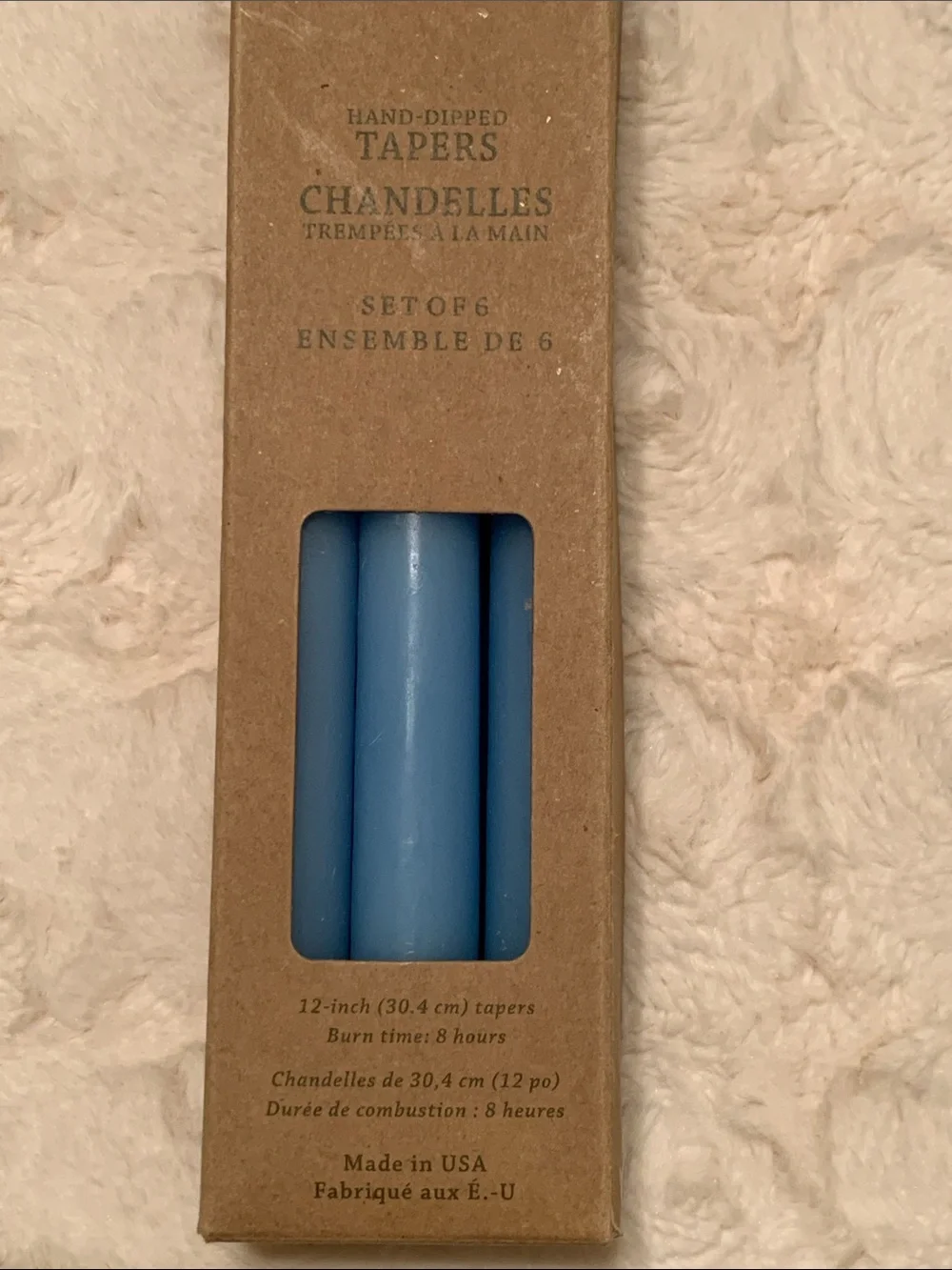 Williams Sonoma Blue Hand-Dipped Taper Candles - Set of 6